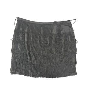 NEW Lauren Ralph Lauren Fringe Skirt Women's 20W Flapper Gatsby Cocktail‎ Black